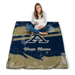 customized akron zips brushstroke layers blue quilt blanket best selling