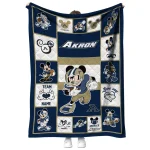 customized akron zips mickey crimson blue white quilt blanket best selling