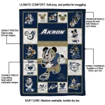 customized akron zips mickey crimson blue white quilt blanket best selling