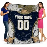 customized akron zips player sketch blue gray quilt blanket best selling