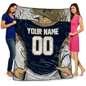 customized akron zips player sketch blue gray quilt blanket best selling