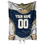 customized akron zips player sketch blue gray quilt blanket best selling