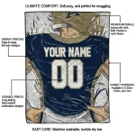 customized akron zips player sketch blue gray quilt blanket best selling
