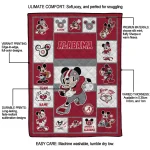 customized alabama crimson tide mickey crimson white quilt blanket best selling