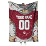 customized alabama crimson tide player sketch crimson gray quilt blanket best selling