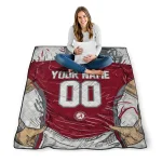 customized alabama crimson tide player sketch crimson gray quilt blanket best selling