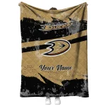 customized anaheim ducks brushstroke layers gold quilt blanket best selling
