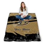 customized anaheim ducks brushstroke layers gold quilt blanket best selling