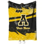 customized appalachian state mountaineers brushstroke layers black quilt blanket best selling
