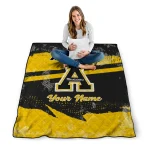customized appalachian state mountaineers brushstroke layers black quilt blanket best selling