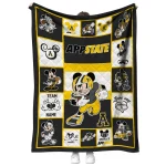 customized appalachian state mountaineers mickey crimson black white quilt blanket best selling