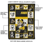 customized appalachian state mountaineers mickey crimson black white quilt blanket best selling