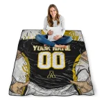 customized appalachian state mountaineers player sketch black gray quilt blanket best selling