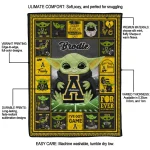 customized appalachian state mountaineers yody baby pattern black quilt blanket best selling