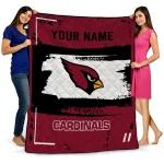 customized arizona cardinals grunge patch red white quilt blanket best selling