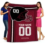 customized arizona cardinals helmet theme red quilt blanket best selling