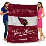 customized arizona cardinals hibiscus burst red white quilt blanket best selling