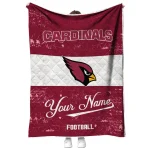customized arizona cardinals hibiscus burst red white quilt blanket best selling