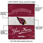 customized arizona cardinals hibiscus burst red white quilt blanket best selling