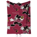 customized arizona cardinals mickey football red quilt blanket best selling