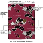 customized arizona cardinals mickey football red quilt blanket best selling