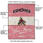 customized arizona coyotes pinstripe lines red white quilt blanket best selling