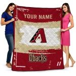 customized arizona diamondbacks grunge patch red white quilt blanket best selling