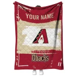 customized arizona diamondbacks grunge patch red white quilt blanket best selling