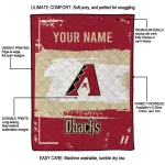 customized arizona diamondbacks grunge patch red white quilt blanket best selling