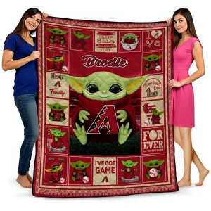 customized arizona diamondbacks yody baby motif red quilt blanket best selling