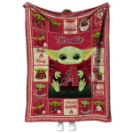 customized arizona diamondbacks yody baby motif red quilt blanket best selling