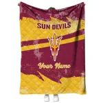 customized arizona state sun devils brushstroke layers maroon quilt blanket best selling