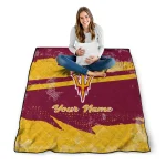 customized arizona state sun devils brushstroke layers maroon quilt blanket best selling