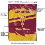customized arizona state sun devils brushstroke layers maroon quilt blanket best selling