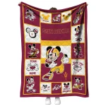 customized arizona state sun devils mickey crimson maroon white quilt blanket best selling