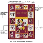 customized arizona state sun devils mickey crimson maroon white quilt blanket best selling