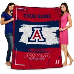 customized arizona wildcats grunge patch red white quilt blanket best selling