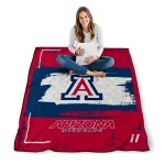 customized arizona wildcats grunge patch red white quilt blanket best selling