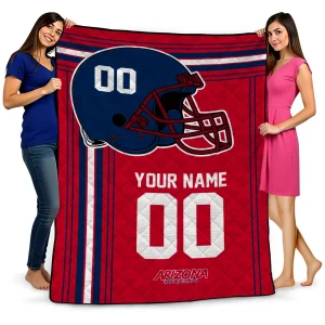 customized arizona wildcats helmet theme red quilt blanket best selling