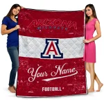 customized arizona wildcats hibiscus burst red white quilt blanket best selling