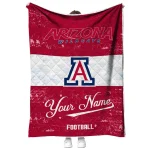 customized arizona wildcats hibiscus burst red white quilt blanket best selling