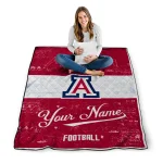 customized arizona wildcats hibiscus burst red white quilt blanket best selling