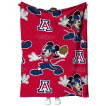 customized arizona wildcats mickey football red quilt blanket best selling