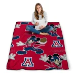 customized arizona wildcats mickey football red quilt blanket best selling