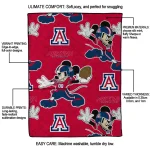customized arizona wildcats mickey football red quilt blanket best selling