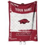 customized arkansas razorbacks grunge patch red white quilt blanket best selling