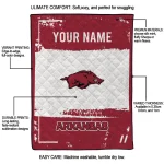 customized arkansas razorbacks grunge patch red white quilt blanket best selling