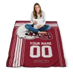 customized arkansas razorbacks helmet theme red quilt blanket best selling