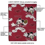 customized arkansas razorbacks mickey football red quilt blanket best selling