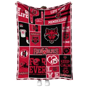 customized arkansas state red wolves helmet passion scarlet quilt blanket fashion forward